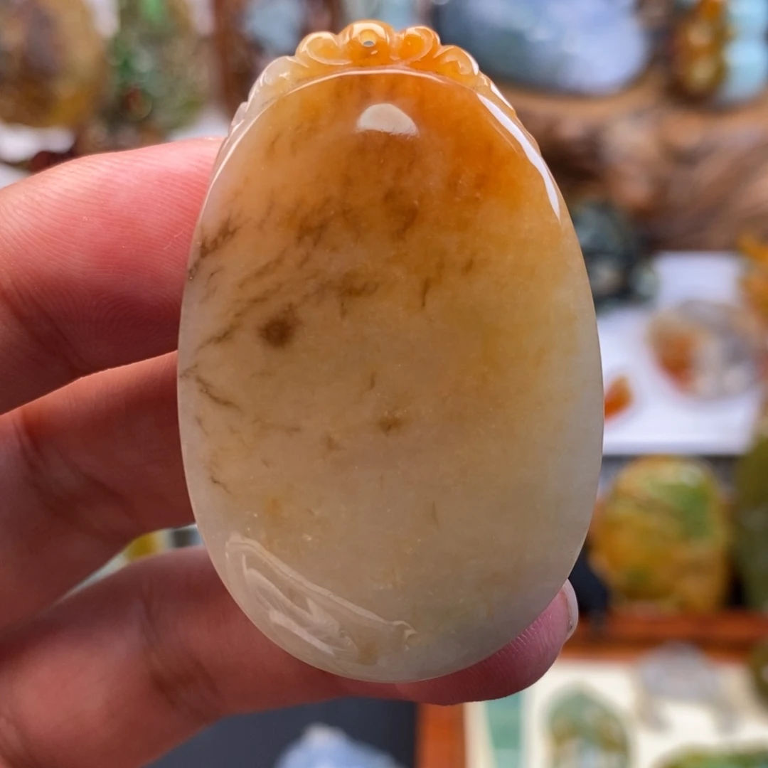 翡翠未镶嵌颈饰缅甸天然翡翠古典无事牌