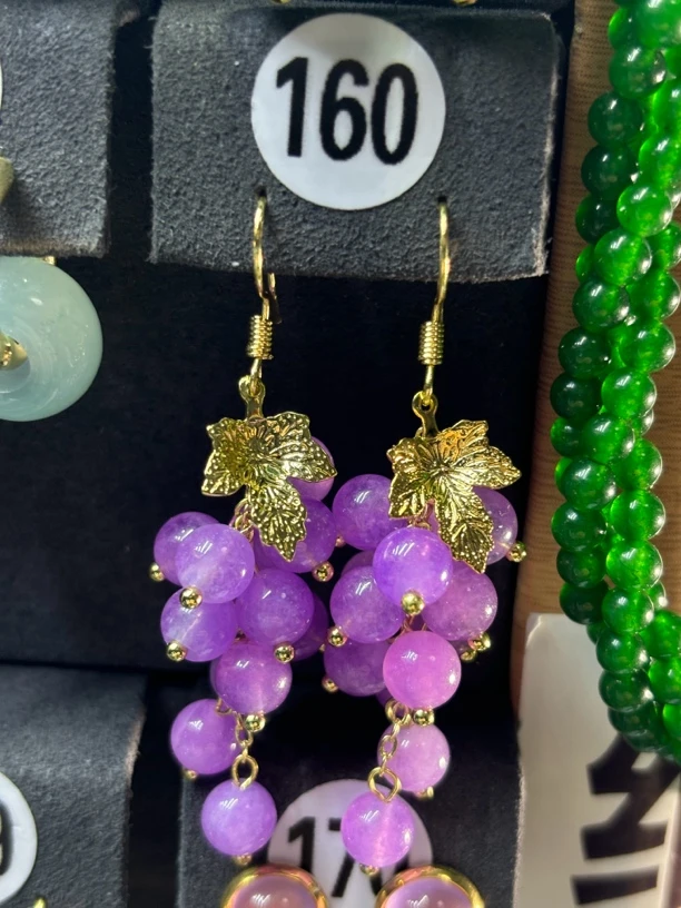 天然缅甸翡翠A货耳饰 160