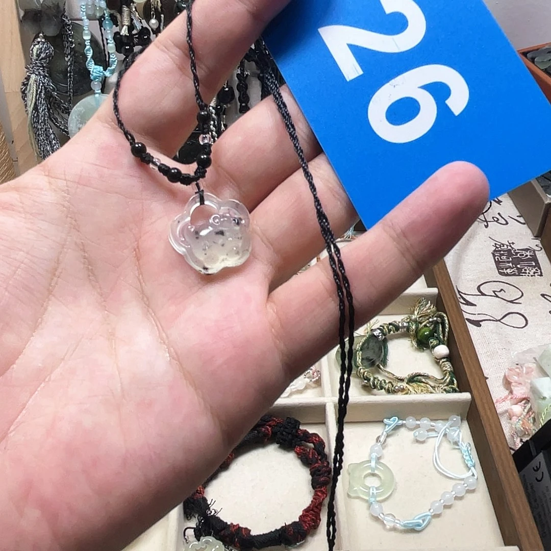 蛇纹石玉合金颈饰