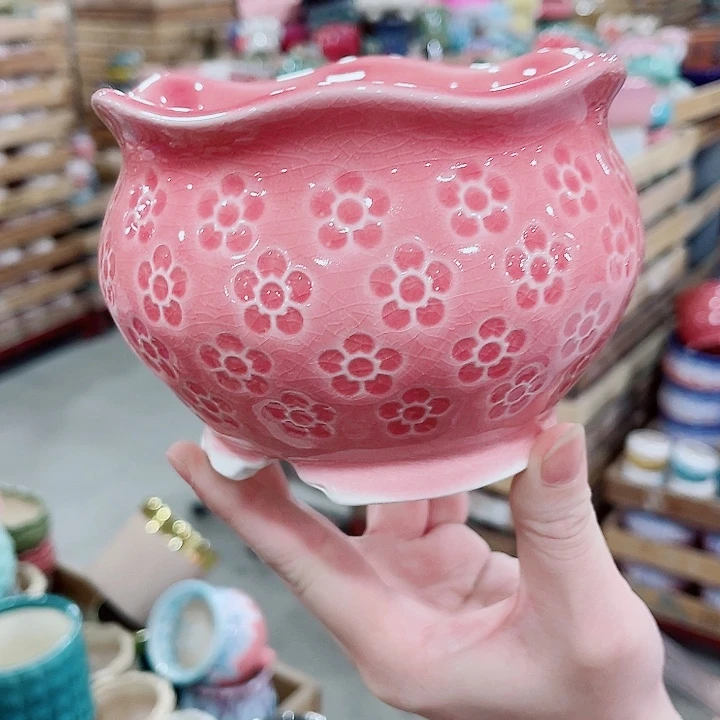 有孔，凑10元包邮陶瓷花盆发货！