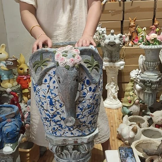 合成树脂氧化镁青花花象一个