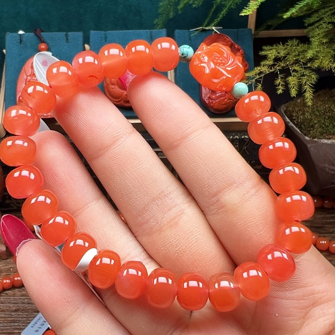 南红玛瑙未镶嵌手串福利款 保山杨柳向老型diy卡8mm+