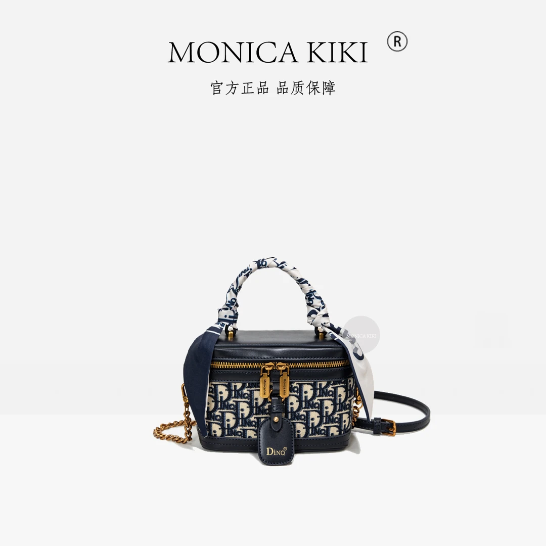MONICA KIKI/莫妮卡奇奇2025复古轻奢手提质感单肩斜挎盒子包