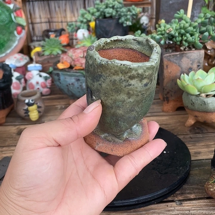 手工粗陶透气花盆