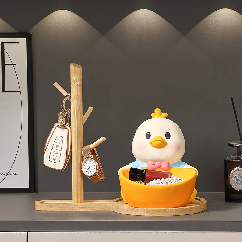 唐老鸭元宝入户玄关钥匙收纳摆件客厅电视柜桌面布置装饰家居好物