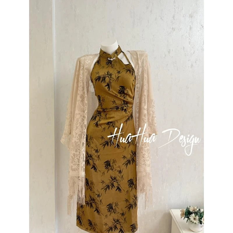 苏故里【良辰故里】日常时尚中式新中式无袖订亲新娘子旗袍单层衣