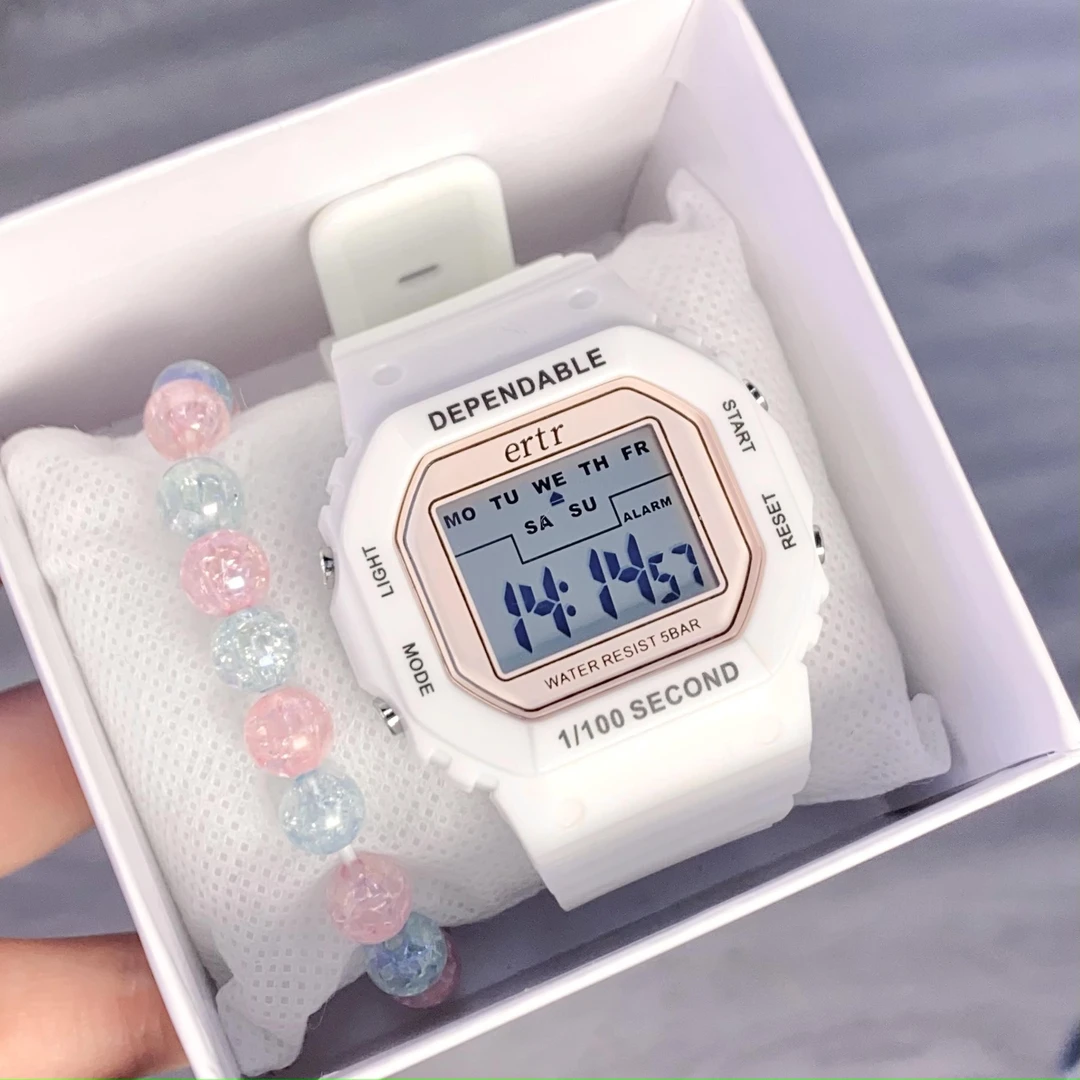 独角兽电子手表女款学生ins风高颜值小众少女心简约气质防水夜光