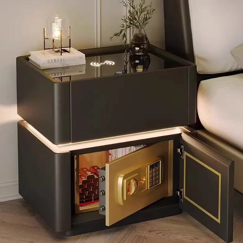智能床头柜保险柜一体小型隐藏式家用卧室床边柜网红新款轻奢高级