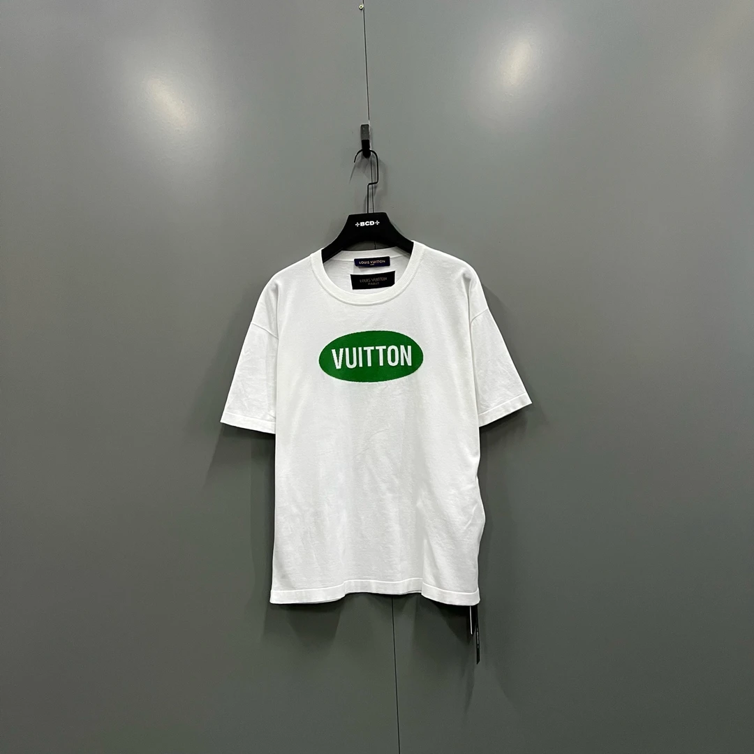 99新 LouisVuitton/路易威登 （ll）绿标logo印花短袖 M码 017221