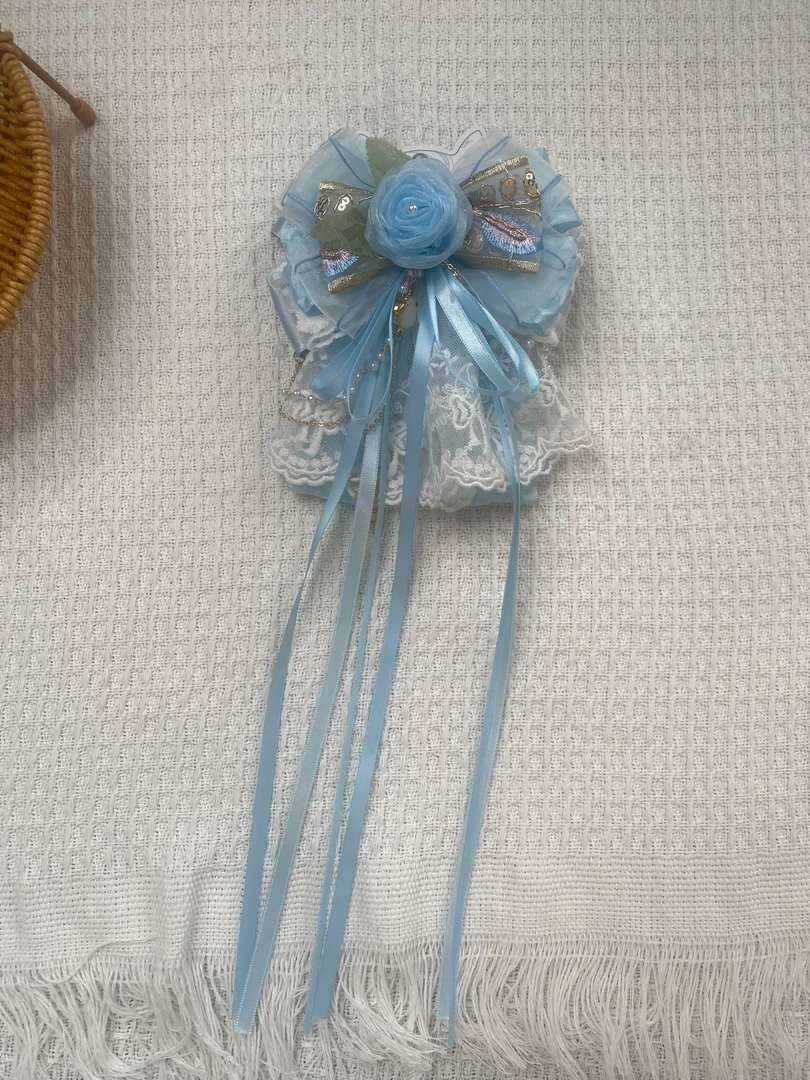 嘟啦啦【天空蓝】女可爱风仙女风原创设计发夹手作少女蓝色S-FJ0029