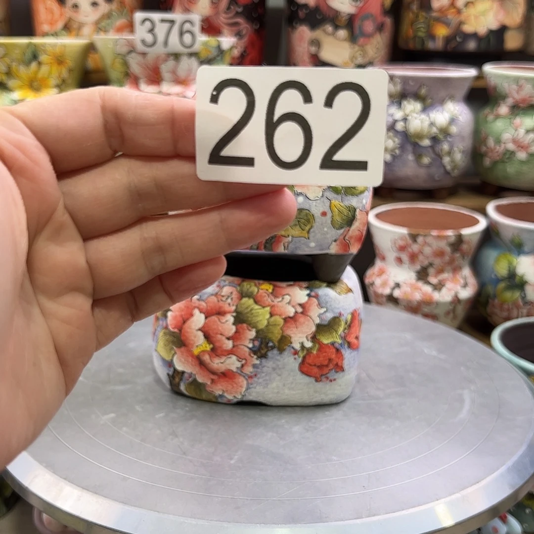 豆***豆景德镇炫彩手绘景德镇陶瓷花盆