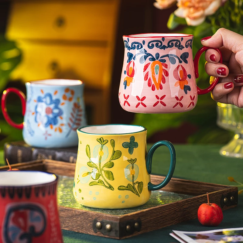 田园秘语杯子家用陶瓷马克杯水杯办公室情侣杯咖啡杯早餐杯茶杯