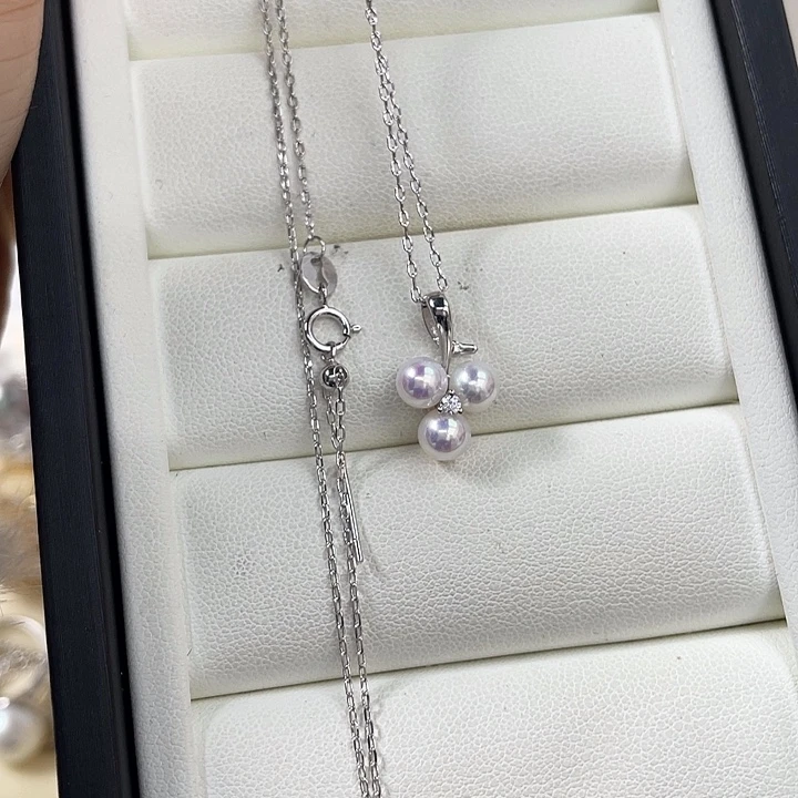颈饰银S925镶嵌淡水珍珠