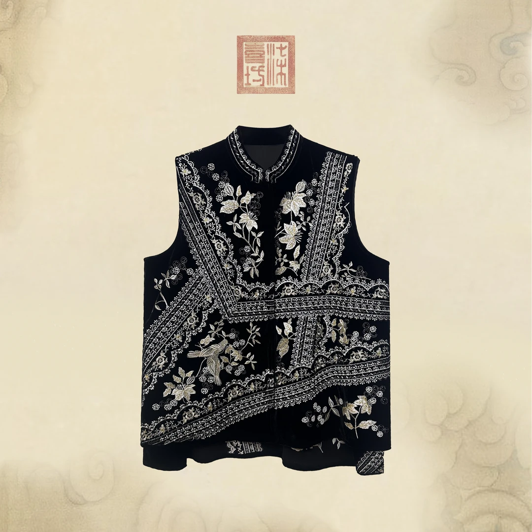 Lanshe阑舍·丝绒刺绣马甲