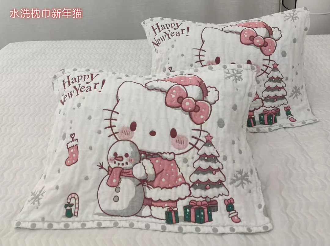 【新年猫】 52*78cm 加厚泡芙枕巾一对装