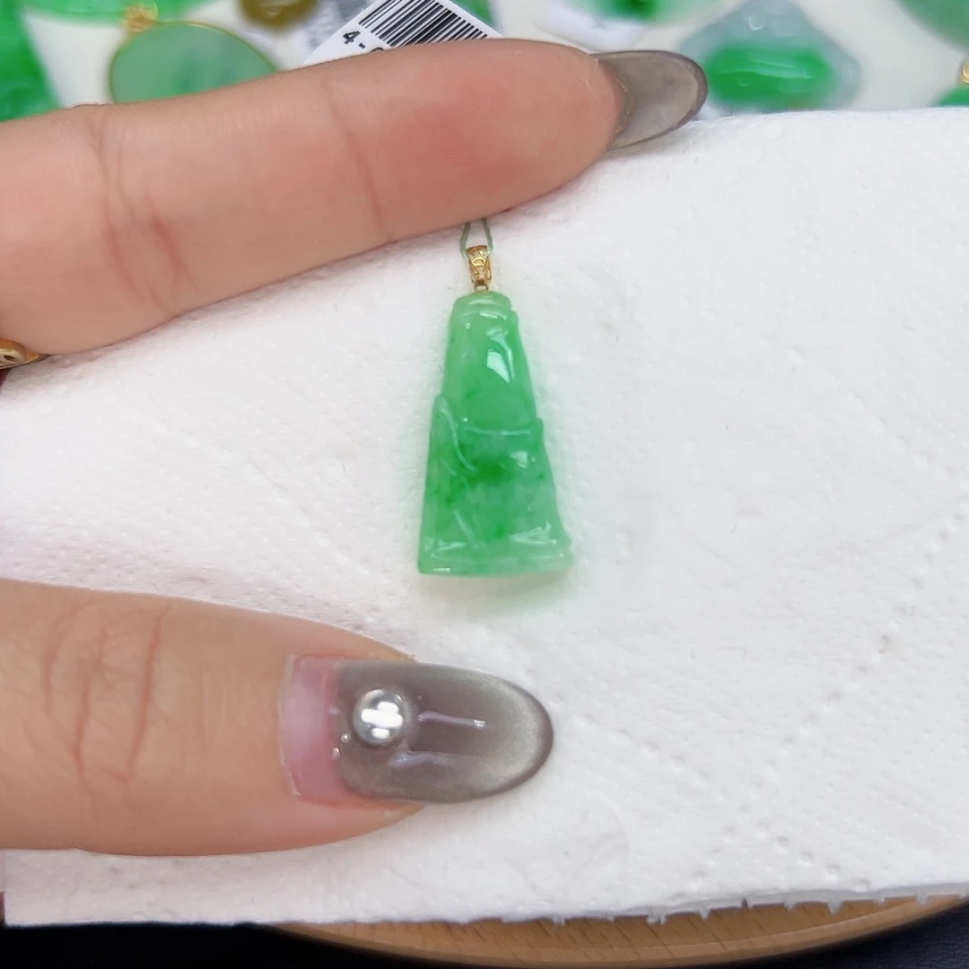 翡翠颈饰18K金镶嵌天然Ａ货翡翠