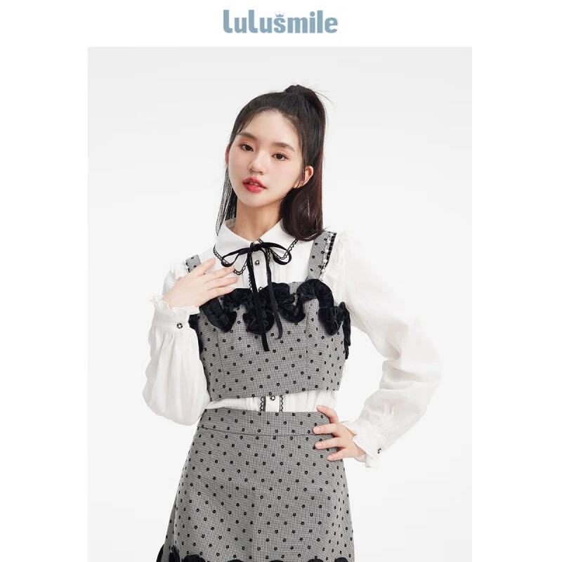 lulusle黑色气质百搭收腰小众短款内搭吊带DNC2077