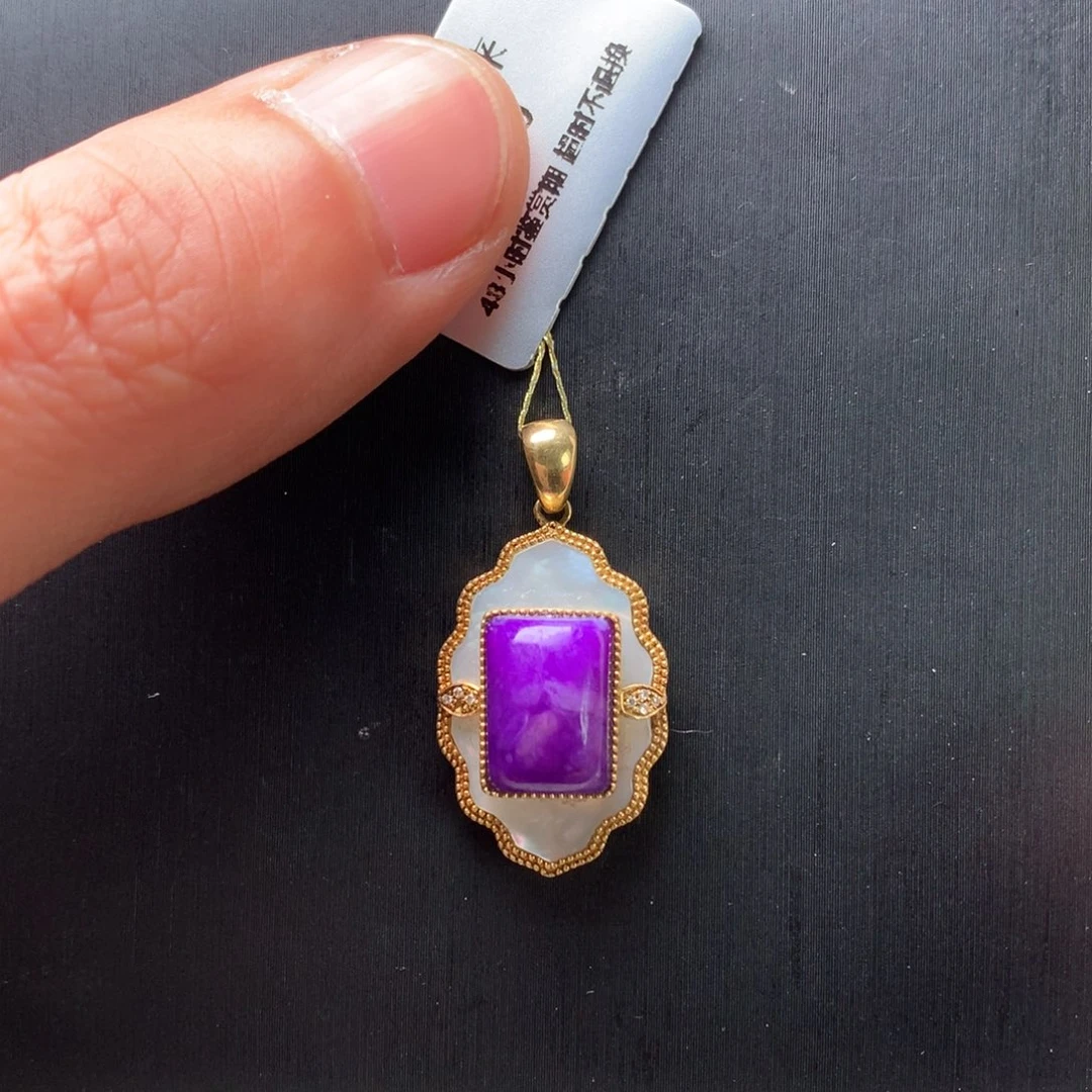 苏纪石（舒俱来）18K金镶嵌吊坠