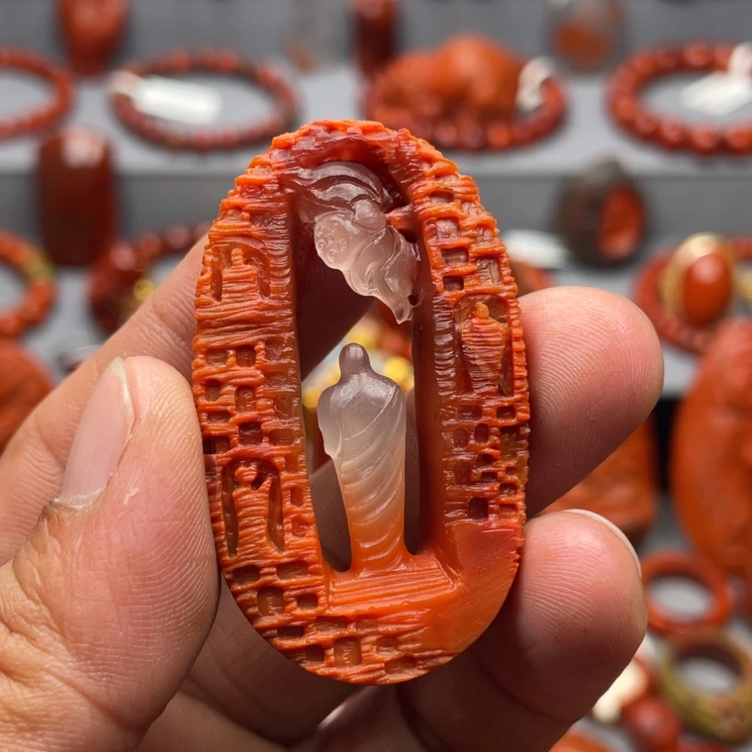 南红玛瑙未镶嵌珠宝奇石吊坠