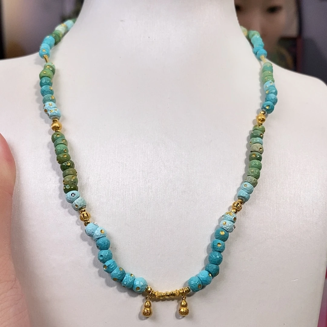 绿松石18K金镶嵌珠宝奇石