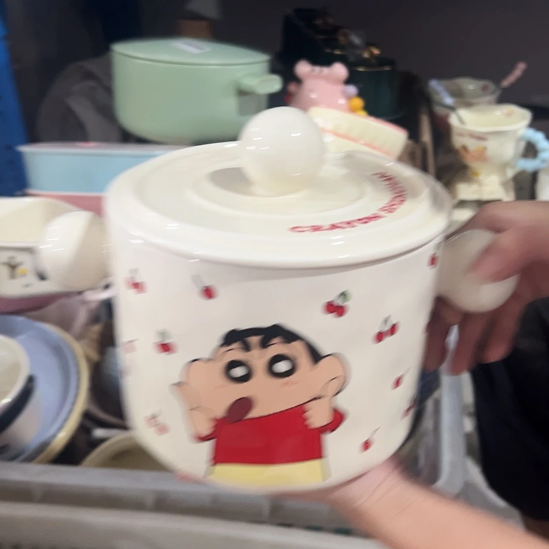 瓷片蜡笔小新1600猪油罐微瑕