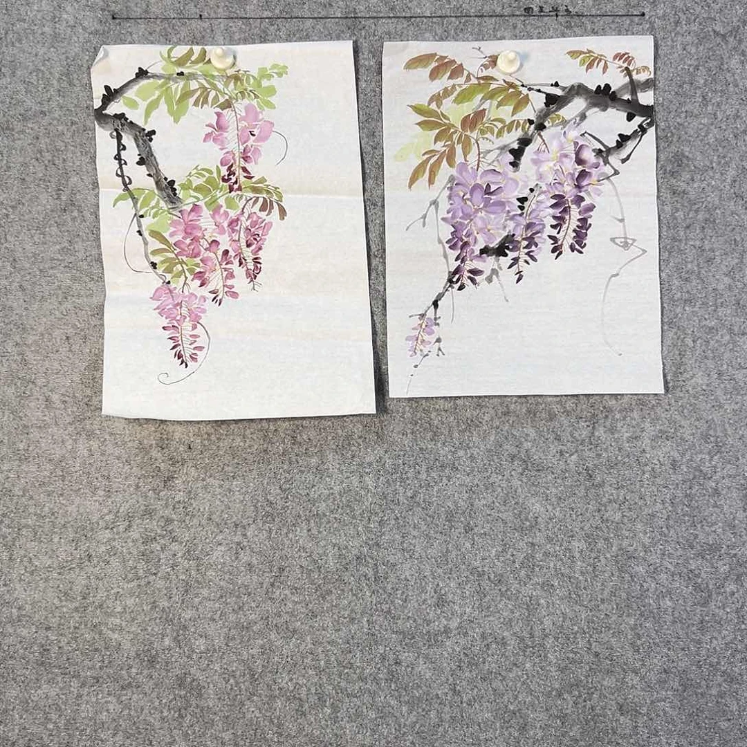 国画569 牡丹之花之叶的颜色与花色