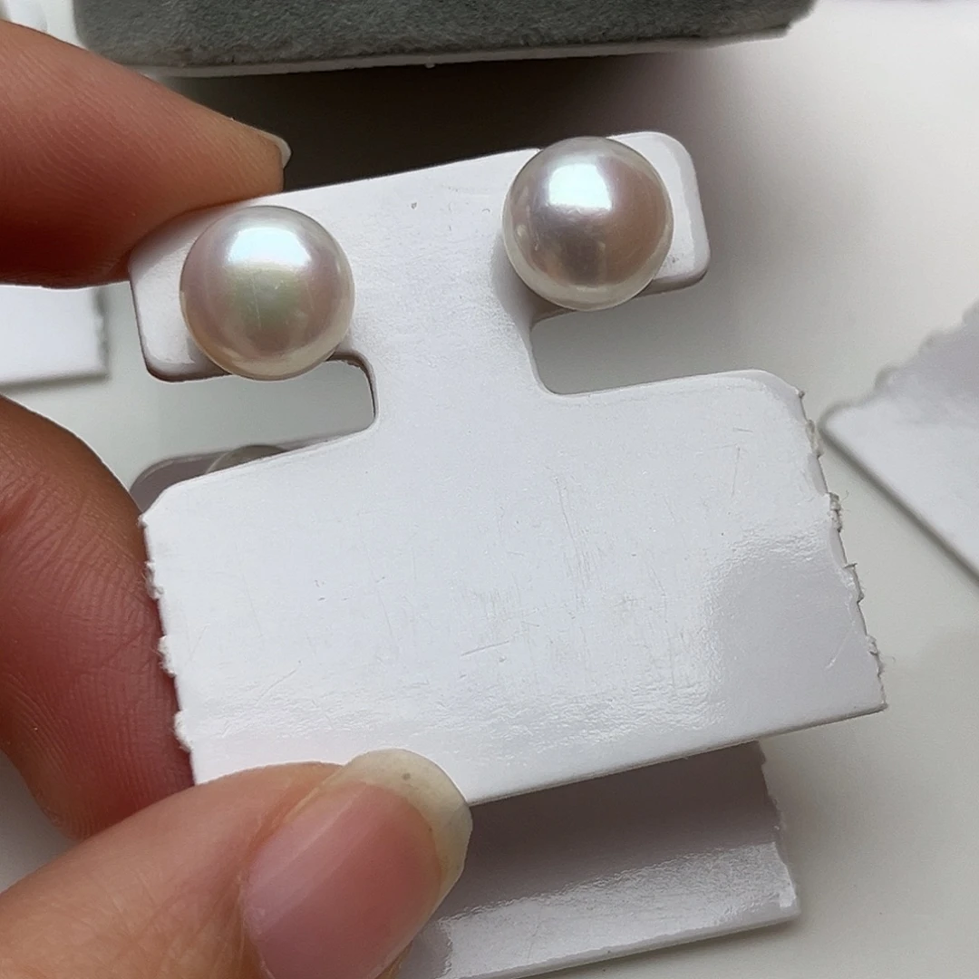 耳饰银S925镶嵌淡水珍珠