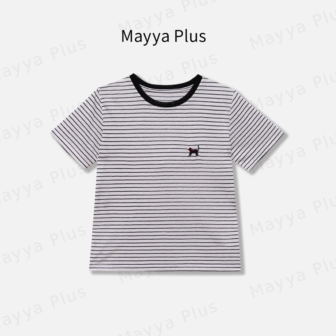 【叙事T】Mayya Plus麦芽定制轻奢气质欧若风T恤32528117