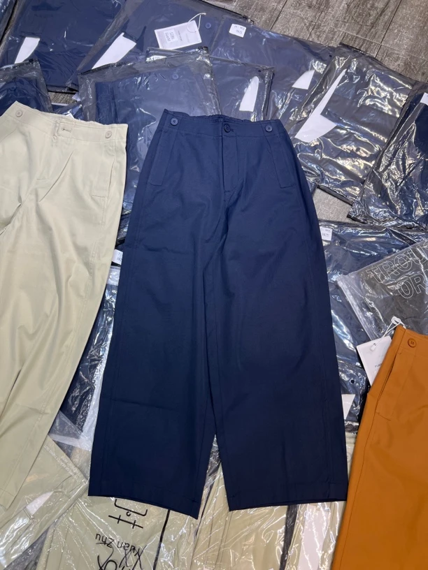 夏季新款薄款韩系气球裤阔腿休闲舒适高腰显瘦九分裤5185