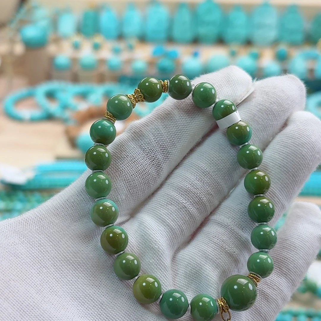 绿松石18K金镶嵌珠宝奇石7.6