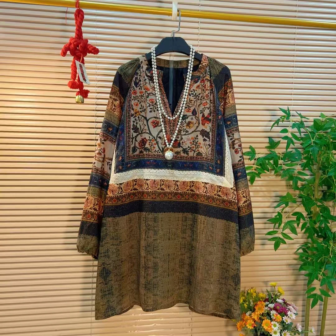 设计感减龄宽松中长款上衣胖YY2025秋季新款法式慵懒时髦休闲大衫