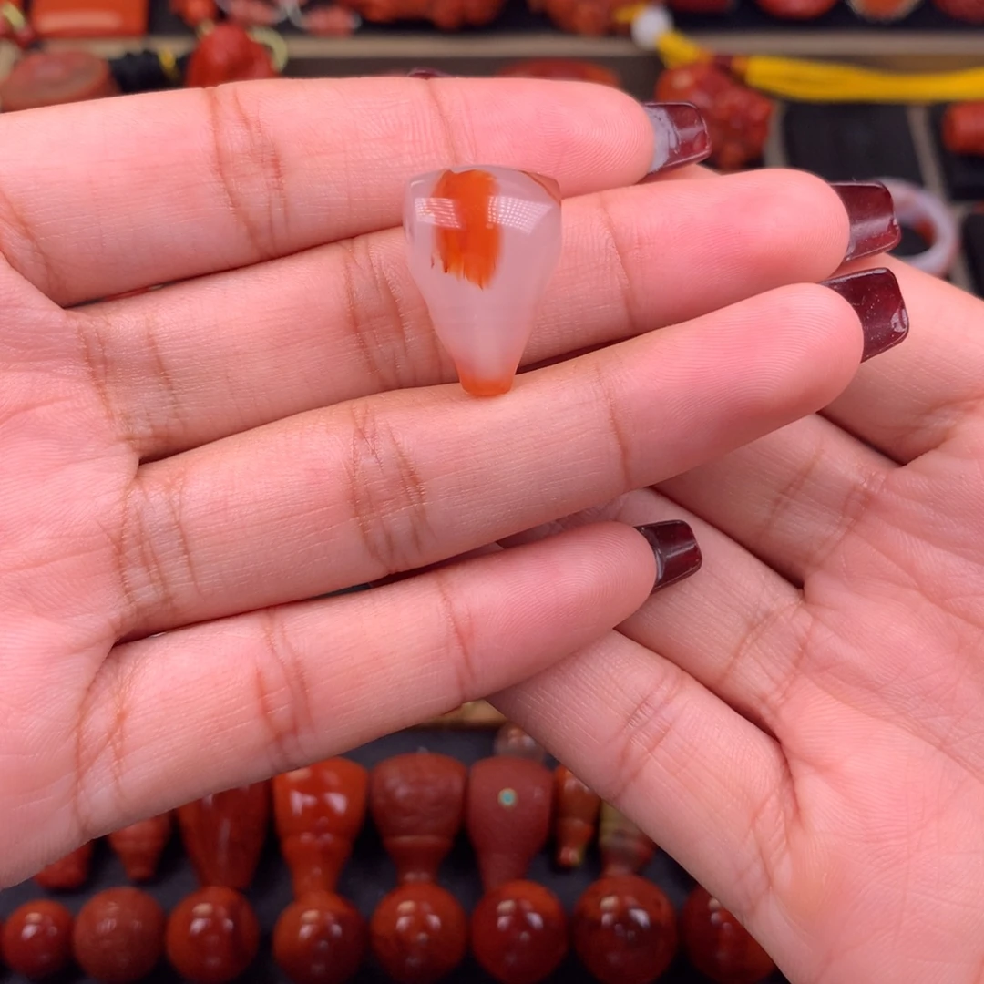 南红玛瑙未镶嵌三通14+