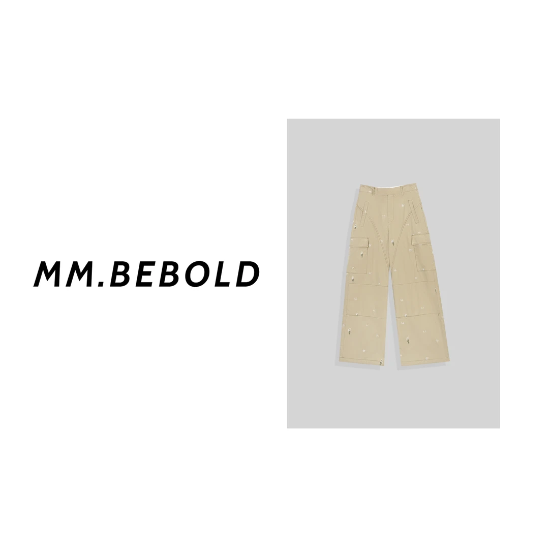 【妙姐精选】花笺 刺绣挺括休闲工装裤MQJ2313