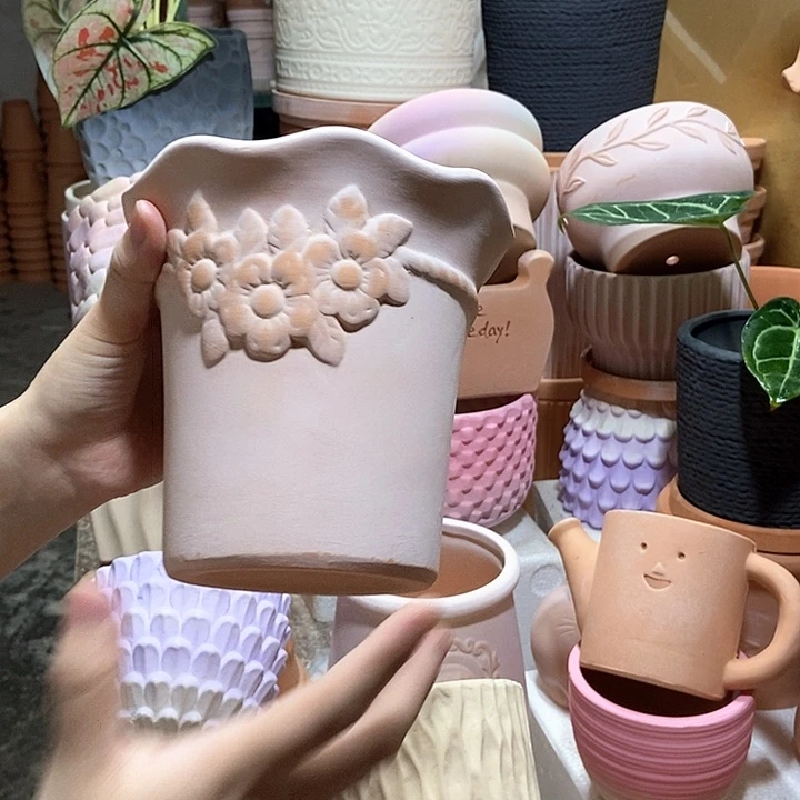 15×14雾化花边花束 粗陶1个