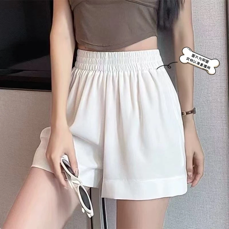 夏季新款高腰凉爽时尚百搭显瘦卷边短裤6677-018