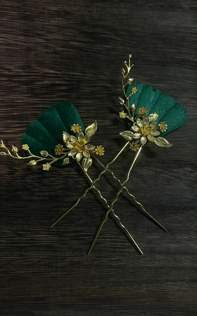 国风绒花小发簪新娘头饰百搭配件秀和服头饰