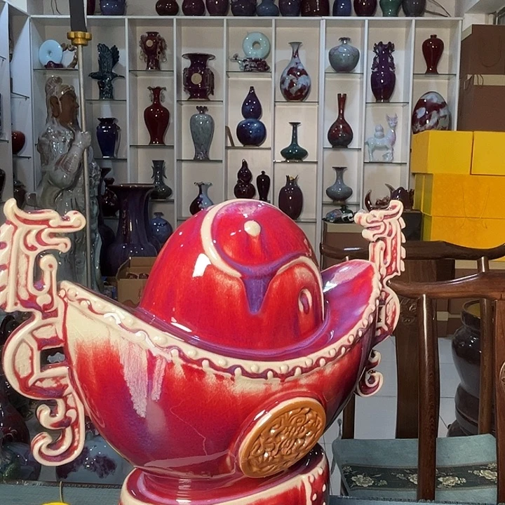 美***丽瓷片钧瓷钧瓷摆件钧瓷摆件