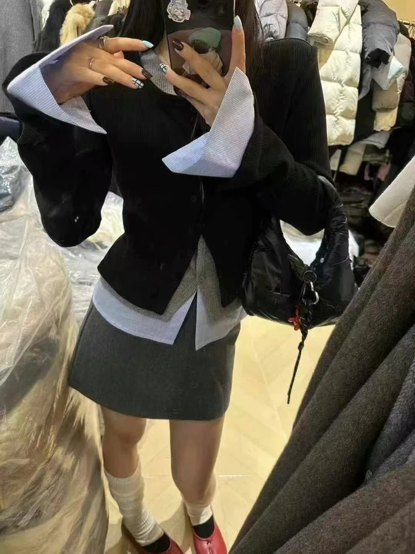 周日见 春款上衣人手一件重工假两件开衫推荐 miu系穿搭