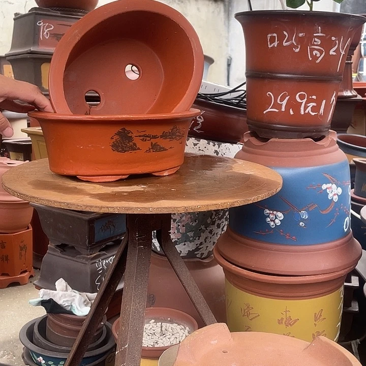 30+30黄椭圆花盆紫砂花盆