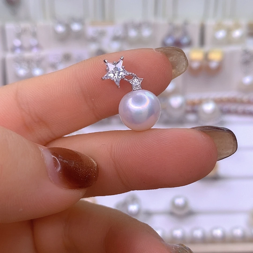 淡水珍珠银S925镶嵌颈饰