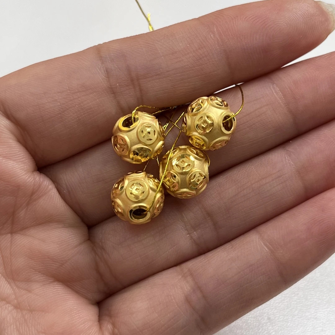 足金钱币转运珠手串