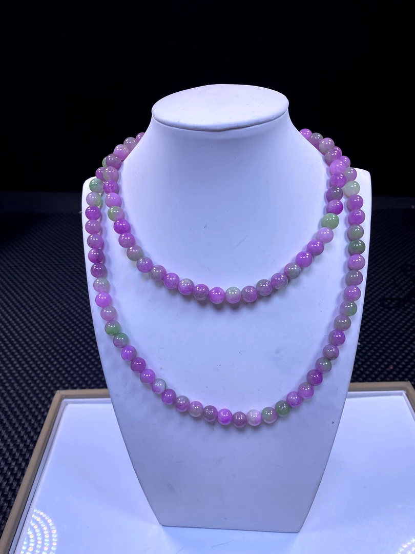 紫绿春彩108 8mm项链发一条32J12