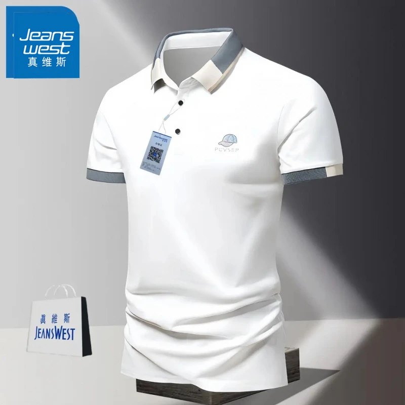 Jeanswest/真维斯男士POLO衫短袖T恤夏季潮牌2025款时尚商务体恤
