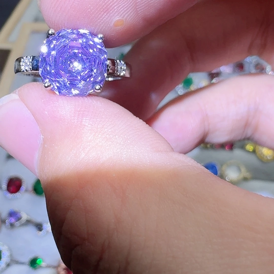 托帕石戒指银S925镶嵌