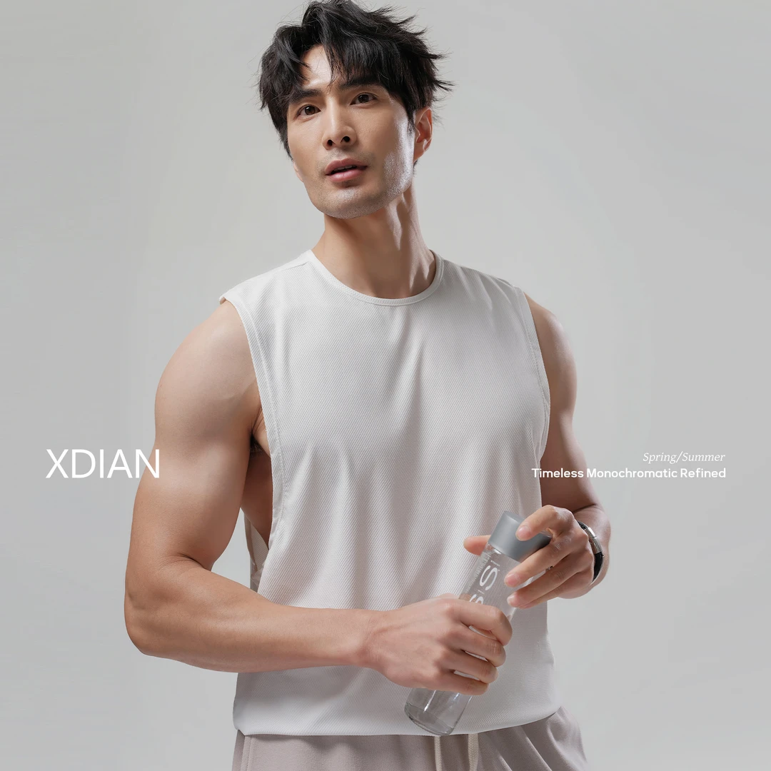 XDAIN/续点2025新款轻薄速干高弹吸汗透气无袖T恤运动男士背心