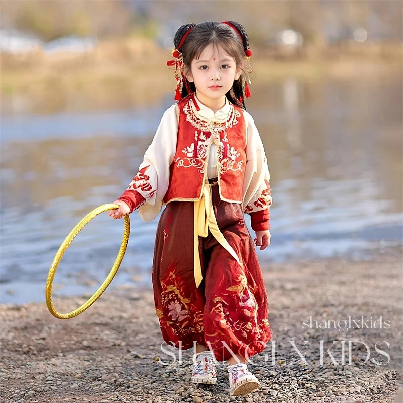 哪咤魔童同款cos服女童汉服2025新款古装儿童国风男童六一演出服