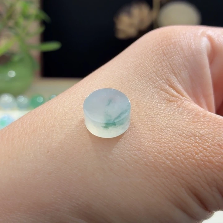 定制翡翠未镶嵌冰飘花无事牌