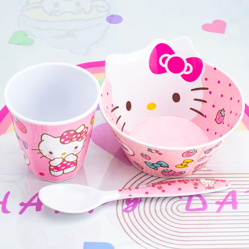 Kitty凯蒂猫大容量少女心宿舍餐具萌系干饭神器猫耳防摔耐高温