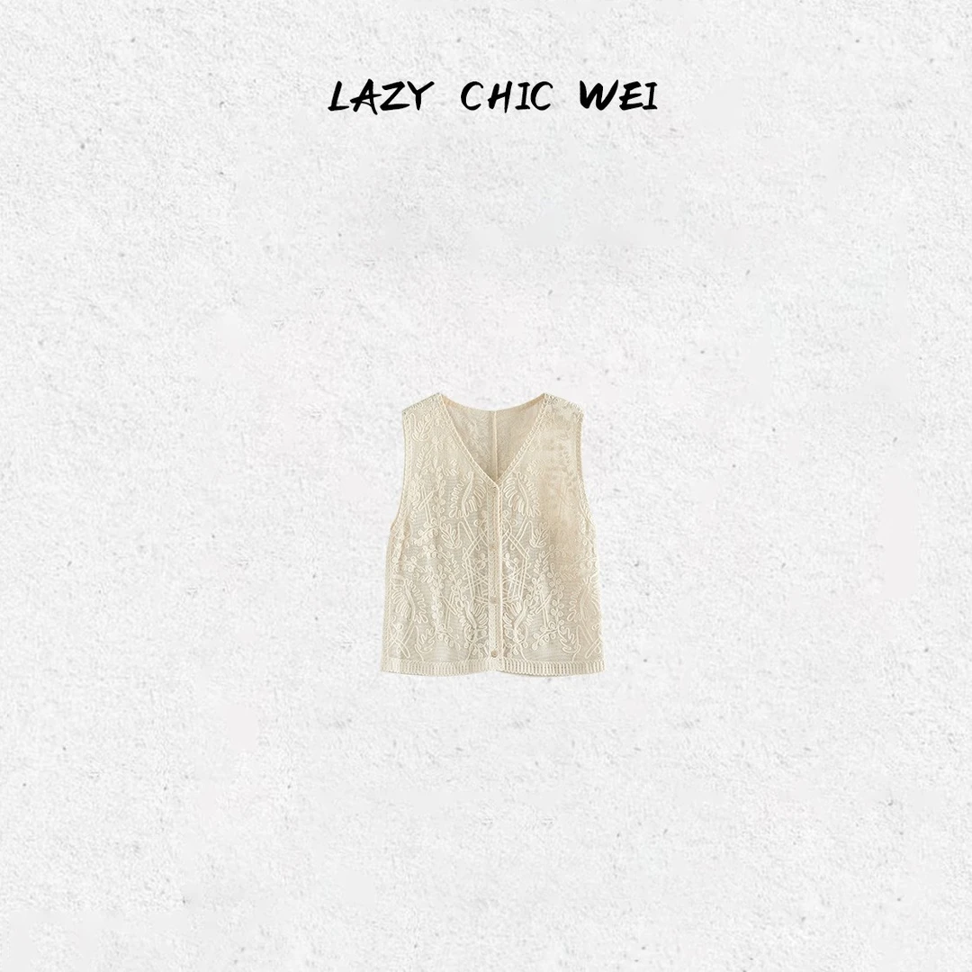 WEI 100棉重工棉绣西部海洋风马甲2505SSW5506