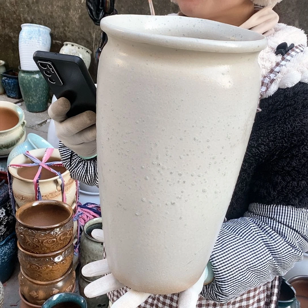 紫砂花盆瑕疵口18高31